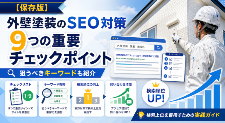 外壁塗装のSEO対策9つの重要チェックポイントを解説！狙うべきキーワードも紹介