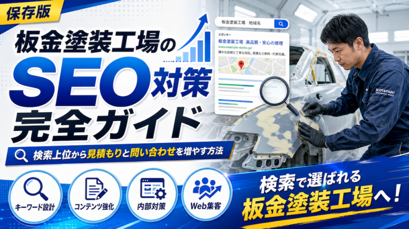 板金塗装工場のSEO対策完全ガイド｜検索上位から見積もりと問い合わせを増やす方法