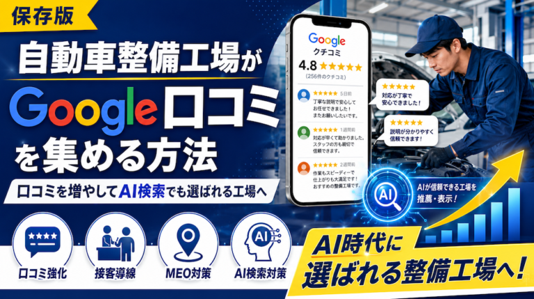 自動車整備工場がGoogle口コミを集める方法｜口コミを増やしてAI検索でも選ばれる工場へ