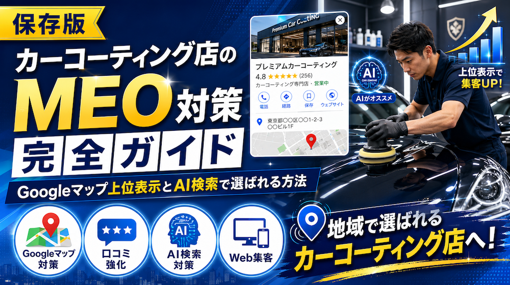 カーコーティング店のMEO対策完全ガイド｜Googleマップ上位表示とAI検索で選ばれる方法