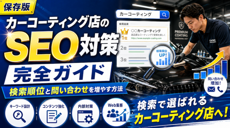 カーコーティング店のSEO対策完全ガイド｜検索順位を上げて問い合わせを増やす方法