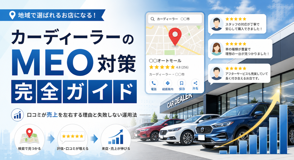 カーディーラーのMEO対策完全ガイド｜口コミが売上を左右する理由と失敗しない運用法