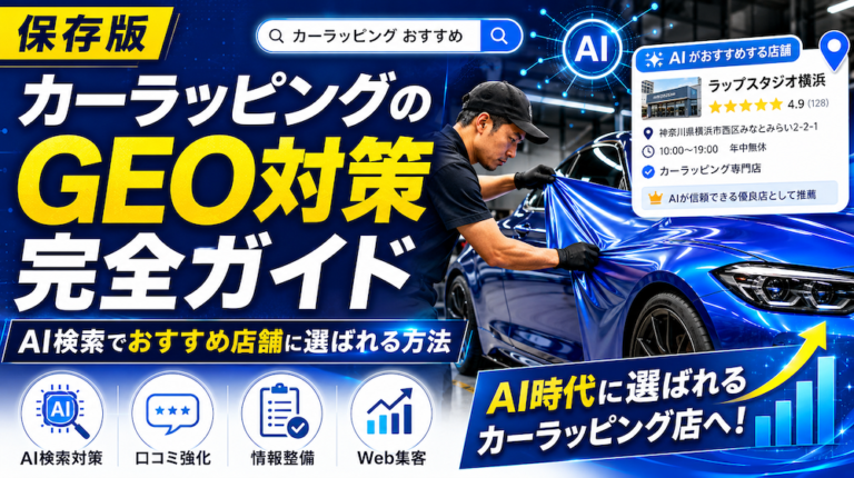 カーラッピングのGEO対策完全ガイド｜AI検索でおすすめ店舗に選ばれる方法