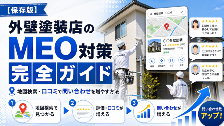 【保存版】外壁塗装店のMEO対策完全ガイド｜地図検索・口コミで問い合わせを増やす方法