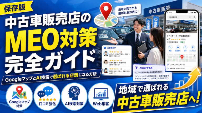 中古車販売店のMEO対策完全ガイド｜GoogleマップとAI検索で選ばれる店舗になる方法