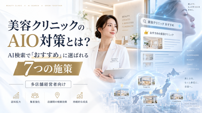 美容クリニックのAIO対策とは？AI検索で「おすすめ」に選ばれるための7つの施策【多店舗経営者向け】